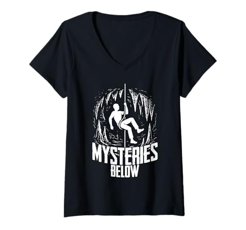 Damen Höhlenforschung Spelunking Cave Explorer Mysteries Below T-Shirt mit V-Ausschnitt Damen Höhlenforschung Spelunking Cave Explorer Mysteries Below T-Shirt mit V-Ausschnitt von Spelunking Höhlenforschung