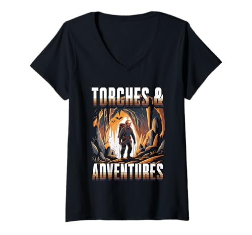 Damen Höhlenforschung Spelunking Cave Explorer T-Shirt mit V-Ausschnitt Damen Höhlenforschung Spelunking Cave Explorer T-Shirt mit V-Ausschnitt von Spelunking Höhlenforschung