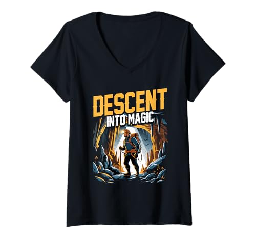 Damen Höhlenforschung Spelunking Cave Explorer T-Shirt mit V-Ausschnitt Damen Höhlenforschung Spelunking Cave Explorer T-Shirt mit V-Ausschnitt von Spelunking Höhlenforschung