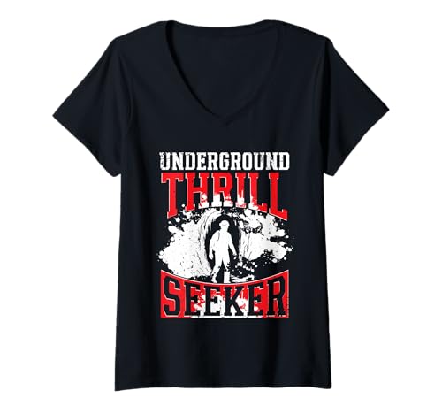 Damen Höhlenforschung Spelunking Cave Explorer T-Shirt mit V-Ausschnitt Damen Höhlenforschung Spelunking Cave Explorer T-Shirt mit V-Ausschnitt von Spelunking Höhlenforschung