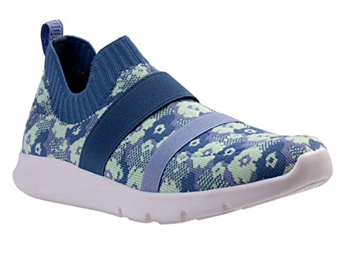 Spenco Damen Karma Stretch Floral Sneaker, Blau (Bluestone), 37.5 EU Weit von Spenco