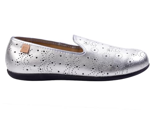 Spenco Damen Paisley Ballet Ballerinas, Silber, 41 EU Weit von Spenco