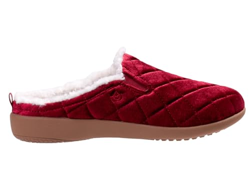 Spenco Damen-Samt-Slipper, Cranberry, 40 EU Weit von Spenco