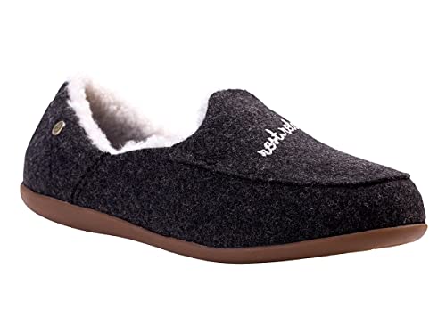 Spenco Damen Slipper Hausschuh, Schwarz, 38 EU Weit von Spenco