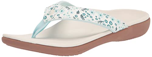 Spenco Damen Unterstützung Flipflop, Weiss/opulenter Garten, 39.5 EU Weit von Spenco