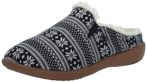 Spenco Dundee Fair Isle Slipper für Damen, Marineblau, 38 EU Weit von Spenco