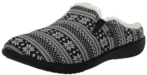 Spenco Dundee Fair Isle Slipper für Damen, Schwarz, 38 EU Weit von Spenco