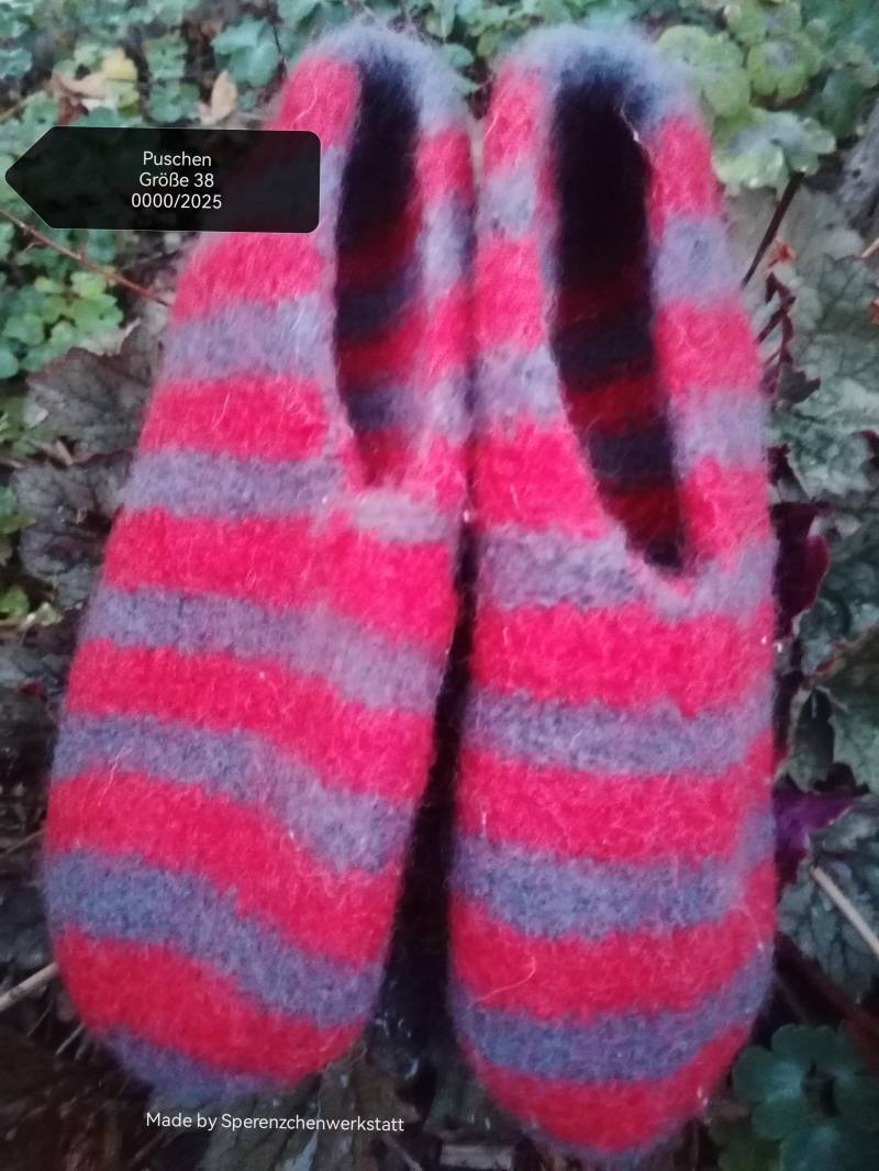 Handgestrickte Filzschuhe - Puschen Pantoffeln Hausschuhe Aus Gestrickter Filzwolle Größe 38 Handgestrickte Filzschuhe - Puschen Pantoffeln Hausschuhe Aus Gestrickter Filzwolle Größe 38 von Sperenzchenwerkstatt