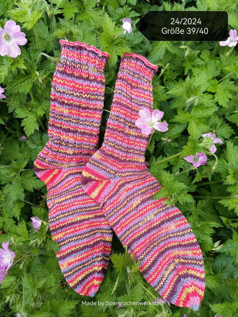 Handgestrickte Socken, Strümpfe Größe 39/40 von Sperenzchenwerkstatt