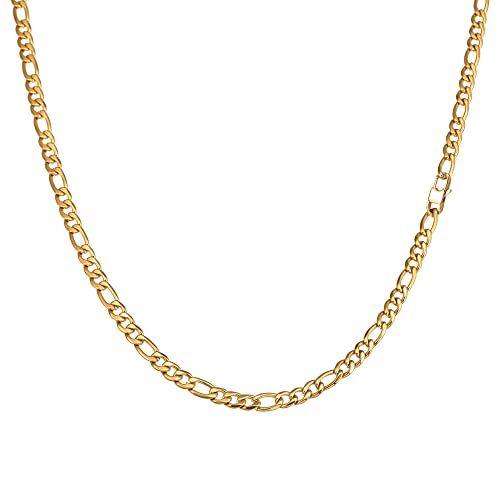 Speroto kette herren, halskette herren, figaro chain,hip-hop kette, silberkette, edelstahl kette(gold,6mm,50cm) von Speroto