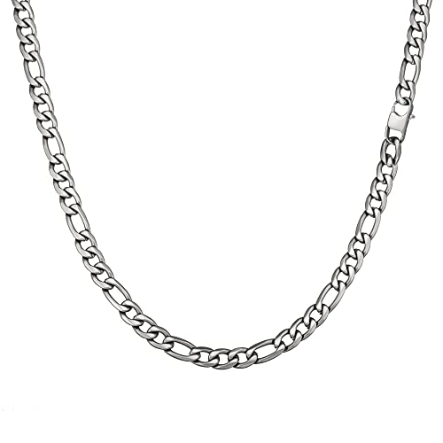 Speroto kette herren, halskette herren, figaro chain,hip-hop kette, silberkette, edelstahl kette(matt-silber,10mm,60cm) von Speroto