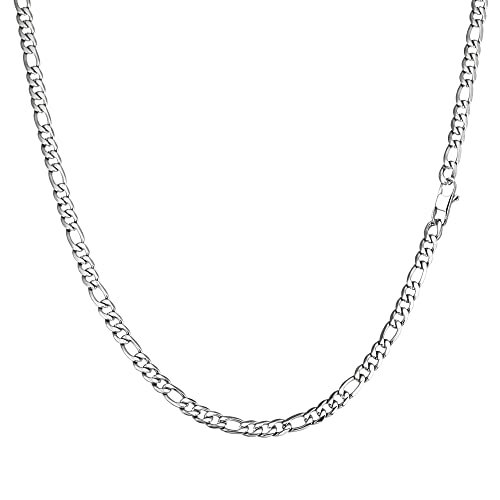 Speroto kette herren, halskette herren, figaro chain,hip-hop kette, silberkette, edelstahl kette(silber,6mm,55cm) von Speroto