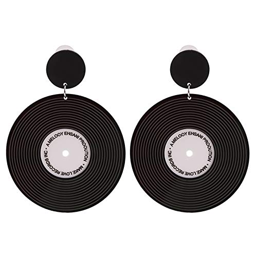 Sperrins Acryl Schallplatte Ohrringe Rock Roll Frauen Vinyl Schallplatte Ohrringe Vintage Black Circle Schallplatte Dangling Ohrringe Schmuck für Frauen Mädchen von Sperrins