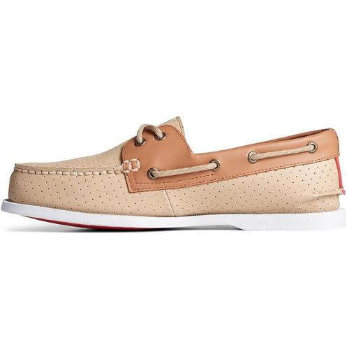 Sperry Authentischer Original-Herren-Bootsschuh mit 2 Ösen, Off White Perf, 42 EU von Sperry