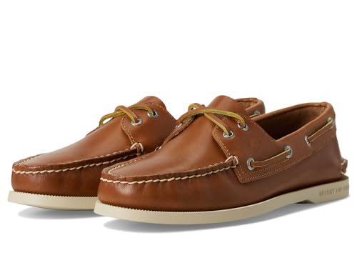 Sperry Herren Authentic 2 Eye Authentischer Bootsschuh mit 2 Ösen, Hellbraun, Größe 42, braun, 43 EU von Sperry