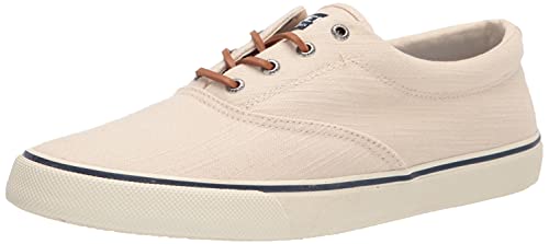 Sperry Herren Striper II CVO Turnschuh, Elfenbeinfarbenes Leinen, 42 EU von Sperry