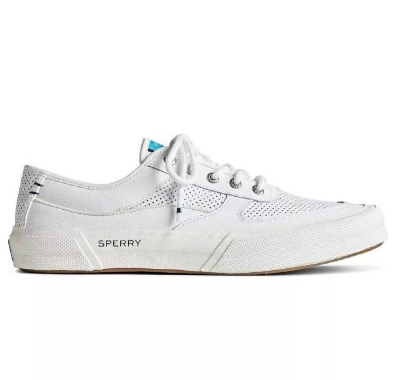 Sperry Soletide White Herren Leder Sneaker Halbschuhe Schnürschuhe STS23167 Sneaker von Sperry