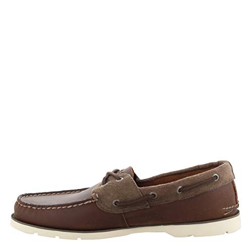 Sperry Top-Sider Leeward Herren-Bootsschuh mit X-Schnürung, Braun (Dunkelbraun/Olivgrün), 41 EU von Sperry