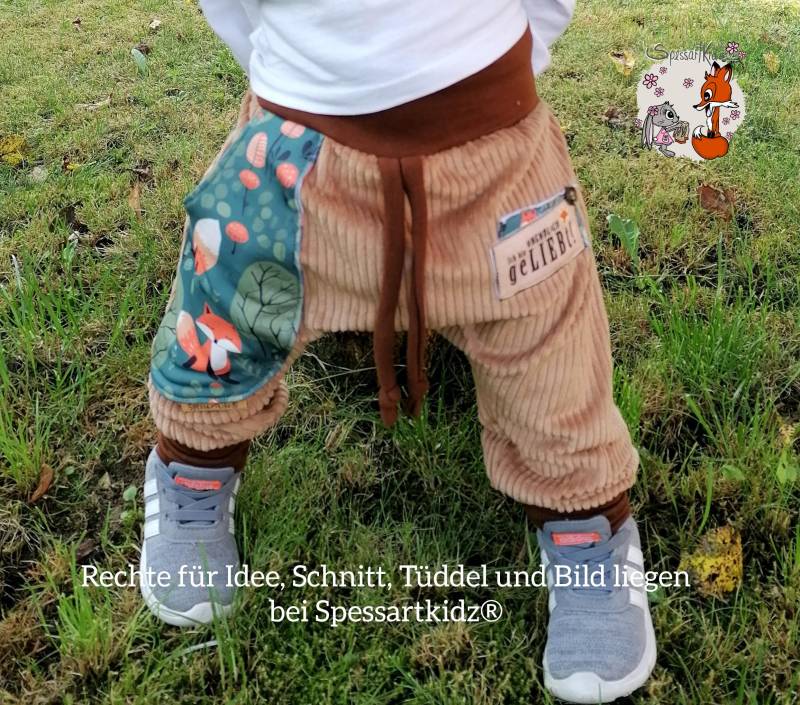 Fuchs Pumphose Cordhose Jogger Füchse Kinder Baby Basics - Label Änderbar von Spessartkidz