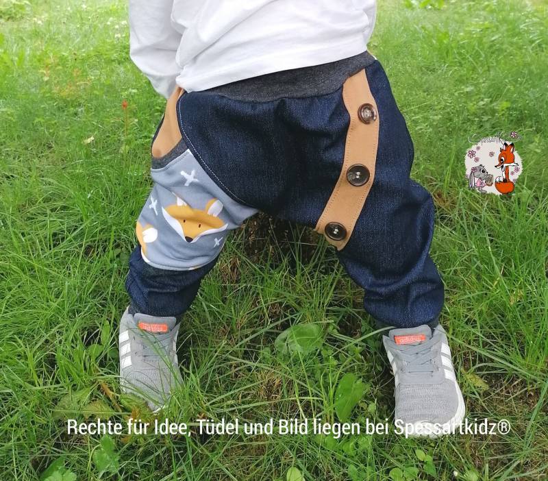 Fuchs Pumphose Füchse Jeans Kinder Baby Junge von Spessartkidz