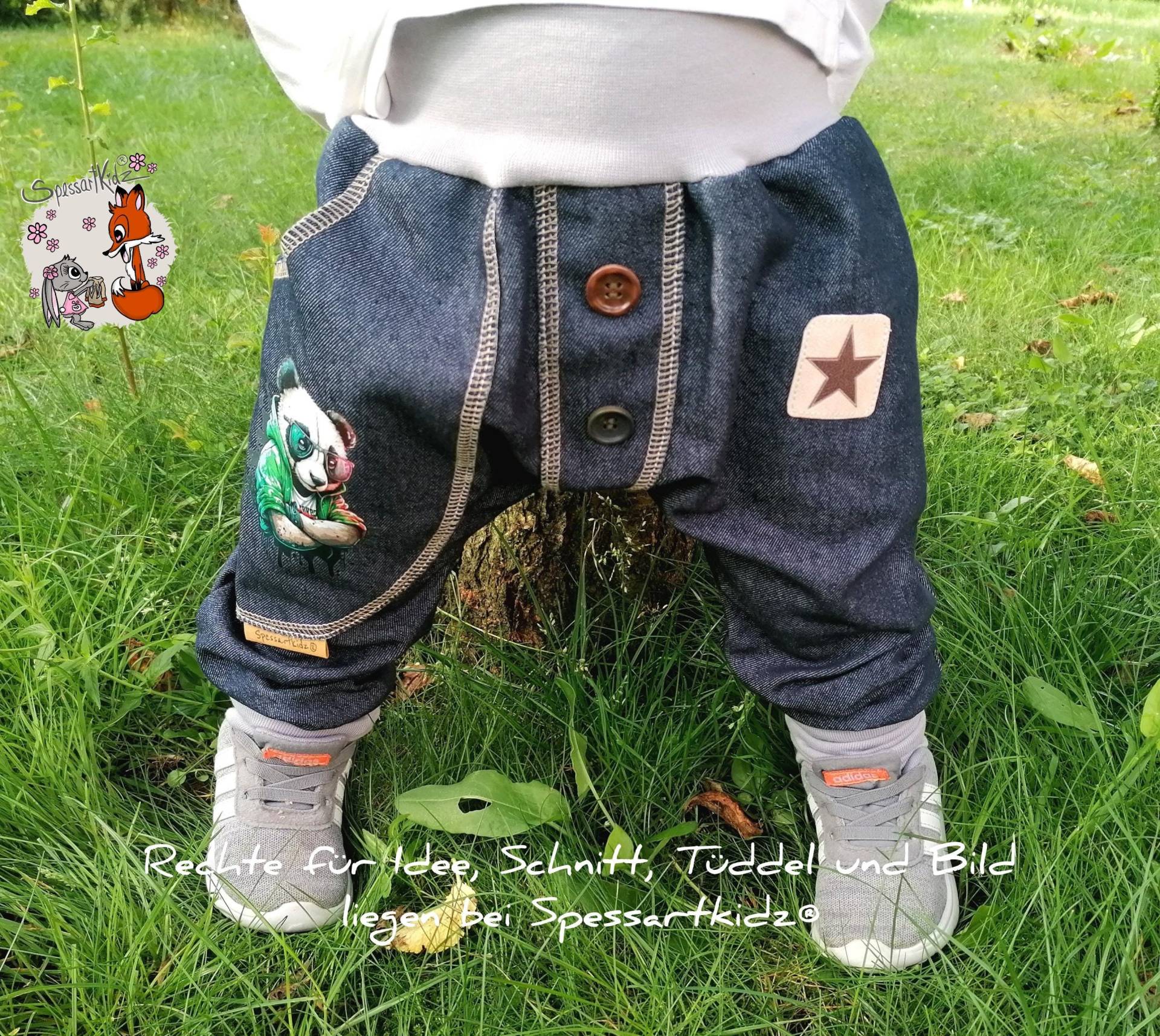 Jeans Pumphose Jogger Basics Waschbär Fuchs Füchse Stinktier - Motiv Änderbar Jeans Pumphose Jogger Basics Waschbär Fuchs Füchse Stinktier - Motiv Änderbar von Spessartkidz