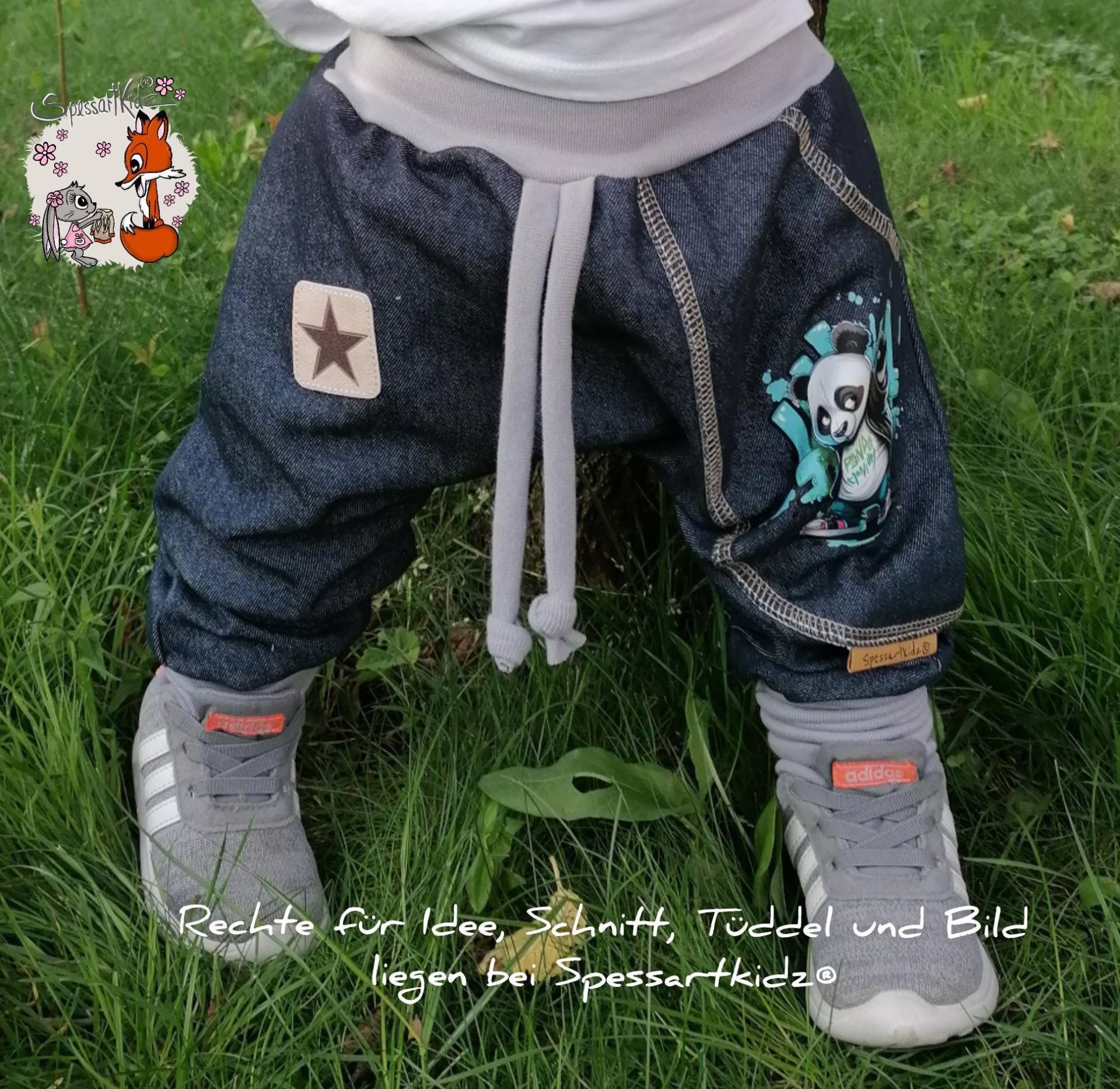 Jeans Pumphose Jogger Basics Waschbär Fuchs Füchse Stinktier - Motiv Änderbar von Spessartkidz