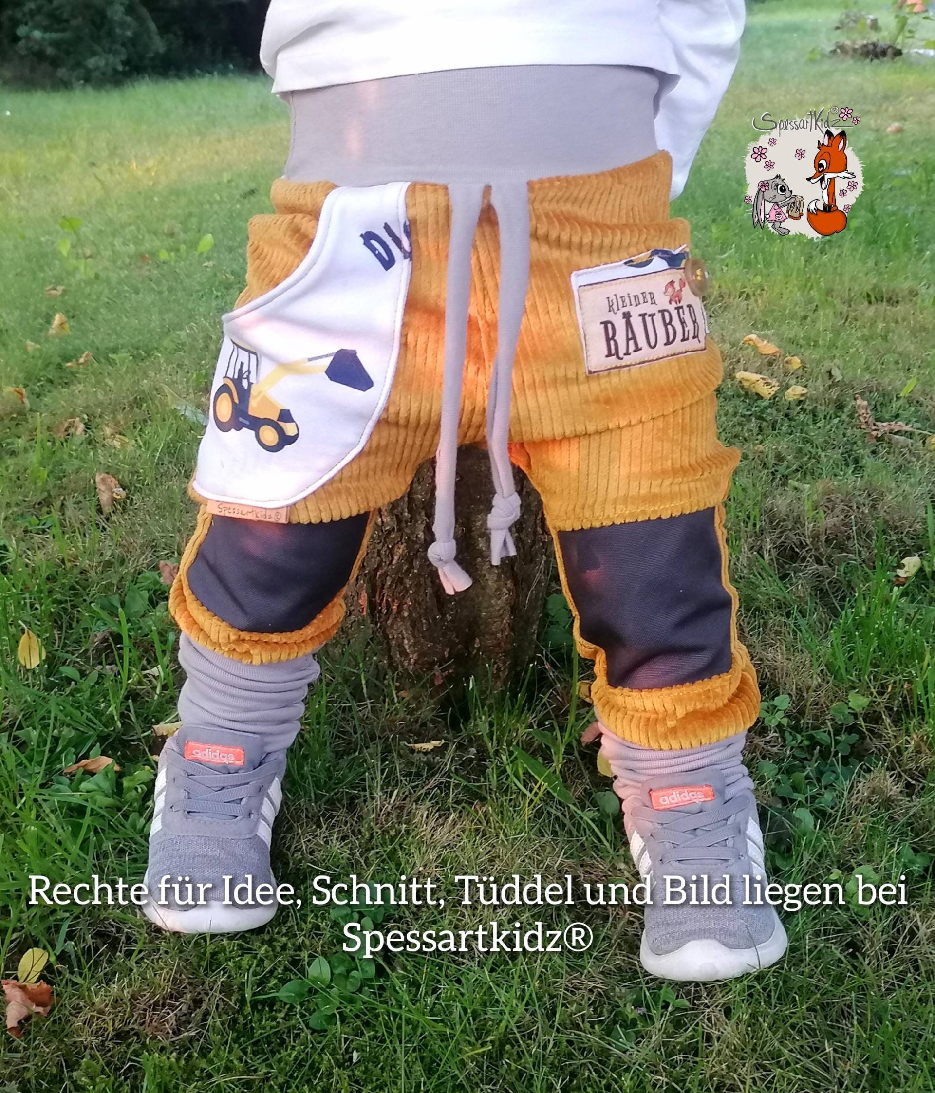 Outdoorhose Bagger Baufahrzeuge, Jogger Kitahose Matschhose Krabbelhose Kindergartenhose Cordhose Mit Oder Ohne Kordel Label Wählbar von Spessartkidz