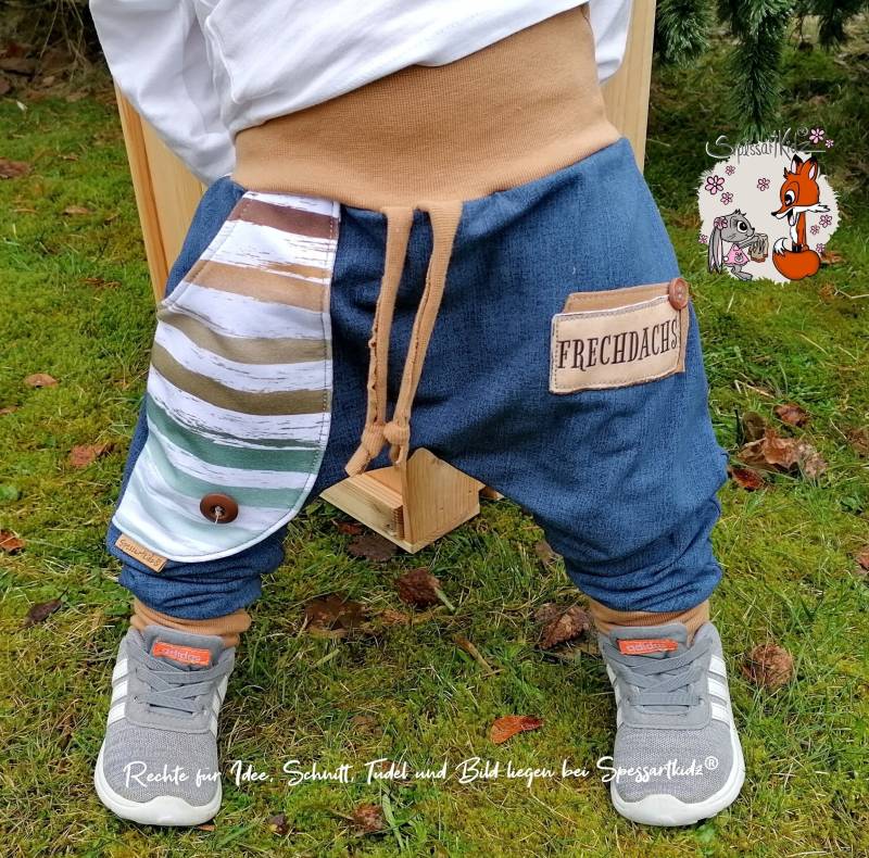 Pumphose Oder Gerader Jogger Mit Streifen - Label Änderbar von Spessartkidz