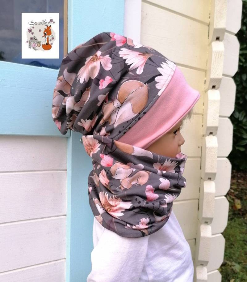 Spessartkidz® Beanie Und Loop Mit Füchsen Warmer Sweat Oder Fleece von Spessartkidz