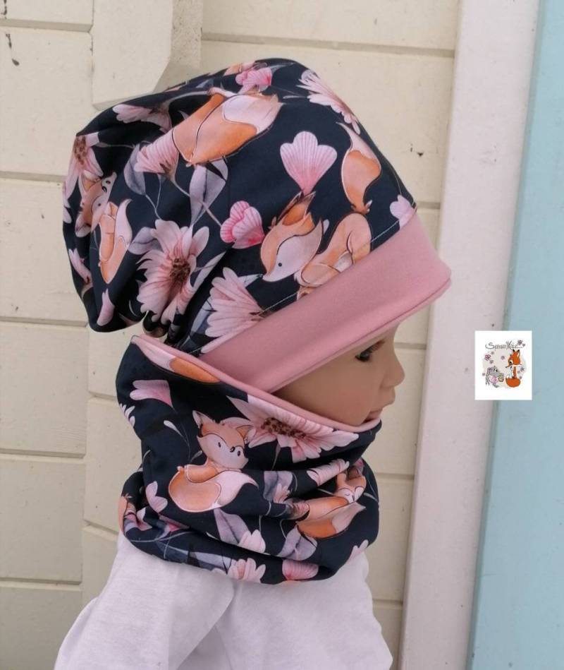 Spessartkidz® Beanie Und Loop Mit Füchsen Warmer Sweat Oder Fleece von Spessartkidz
