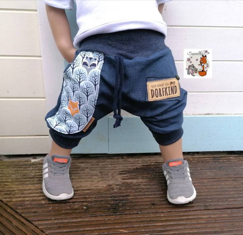 Kurze Pumphose Shorts Jogger Mit Fuchs Waschbär - Label Änderbar von Spessartkidz