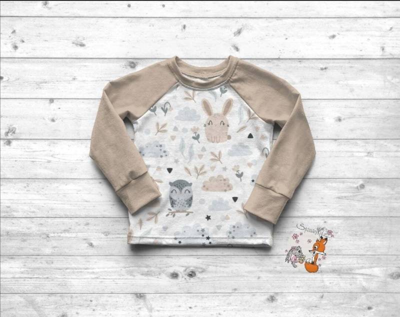 Spessartkidz® Pulli Raglan Langarmshirt Sweatshirt Fuchs Füchse - Verschiedene Farben von Spessartkidz