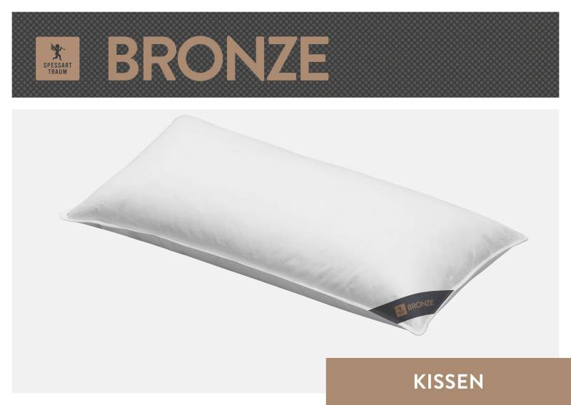 SPESSARTTRAUM 3-Kammer-Kopfkissen "Bronze" Füllung: Aussen90Daunen10FedernInnen100Federn 1 Stk. tlg. hergestellt in Deutschland, allergikerfreundlich von Spessarttraum