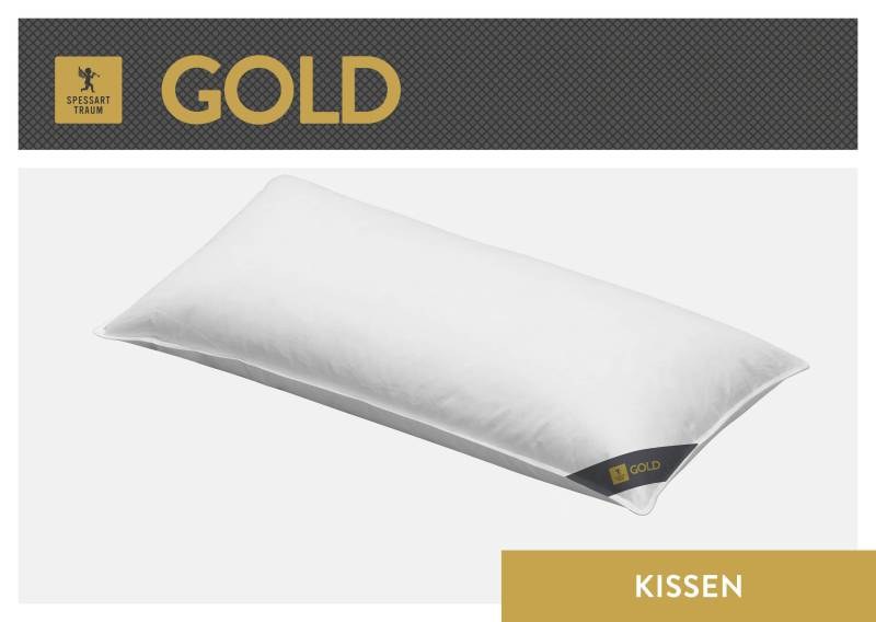 SPESSARTTRAUM 3-Kammer-Kopfkissen "Gold" Füllung: Außen: 90% Gänsedaunen, 10% Gänsefedern Innen: 100% Gänsefedern 1 Stk. tlg. hergestellt in Deutschland, allergikerfreundlich von Spessarttraum