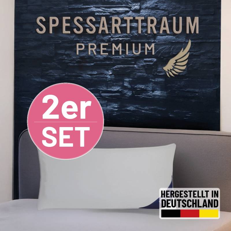 SPESSARTTRAUM Gänsefederkopfkissen "Premium, Kopfkissen 1-tlg. oder 2-tlg. 40x80 oder 80x80 cm" Füllung: 70Gaensefedern30Gaensedaunen 2 Stk. tlg. hergestellt in Deutschland, allergikerfreundlich, im Set günstiger von Spessarttraum