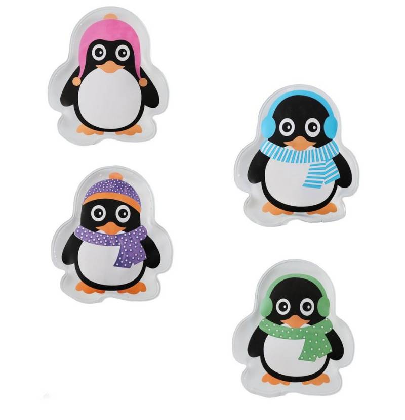 Spetebo Handwärmer Taschenwärmer Pinguin wiederverwendbar, Set 4-tlg., 4 verschiedene Motive, Kinder Handwärmer für unterwegs von Spetebo