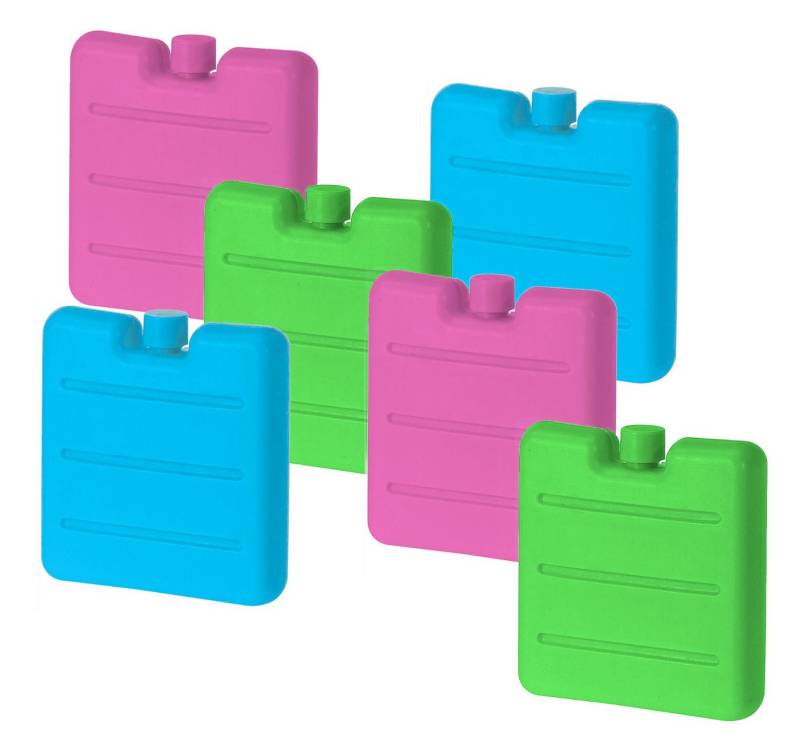 Spetebo Kühlakku Mini Kühlakkus 6er Set in 3 Farben - je 8 x 7 cm, Kleine Kühl Elemente flach für Brotdose Camping Lunchbox von Spetebo