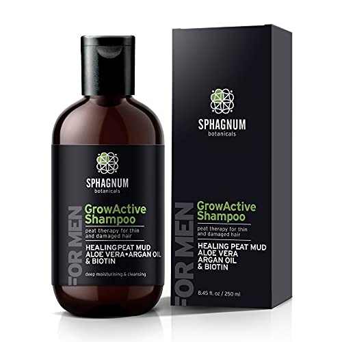 Haarwachstum Shampoo für Männer mit Biotin und Argan Öl – 100% frei von Silikon, Sulfaten, Parabenen. Effektiv gegen Haarausfall. Organischer DHT Hemmer. Das beste Herren Shampoo gegen Haarverlust. von Sphagnum Botanicals