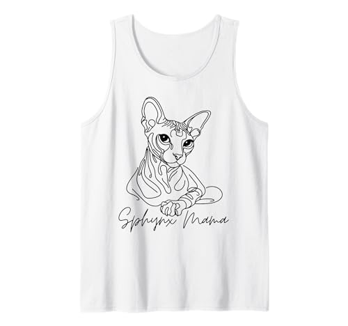 Sphynx Mama Sphynx Mama Niedliches Strichbild Katze Mama Künstlerisch Tank Top von Sphynx Cat Lover Beautiful Cat Art Gift Design