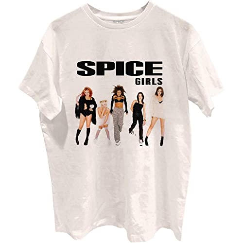 The Spice Girls T Shirt Photo Poses Band Logo Nue offiziell Herren Weiß, XXL von Spice Girls