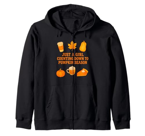 Just A Girl Counting Down to Pumpkin Season Herbst Herbst Kapuzenjacke von Spice Latte Fall Coffee Lover Gift