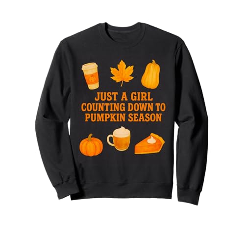 Just A Girl Counting Down to Pumpkin Season Herbst Herbst Sweatshirt von Spice Latte Fall Coffee Lover Gift