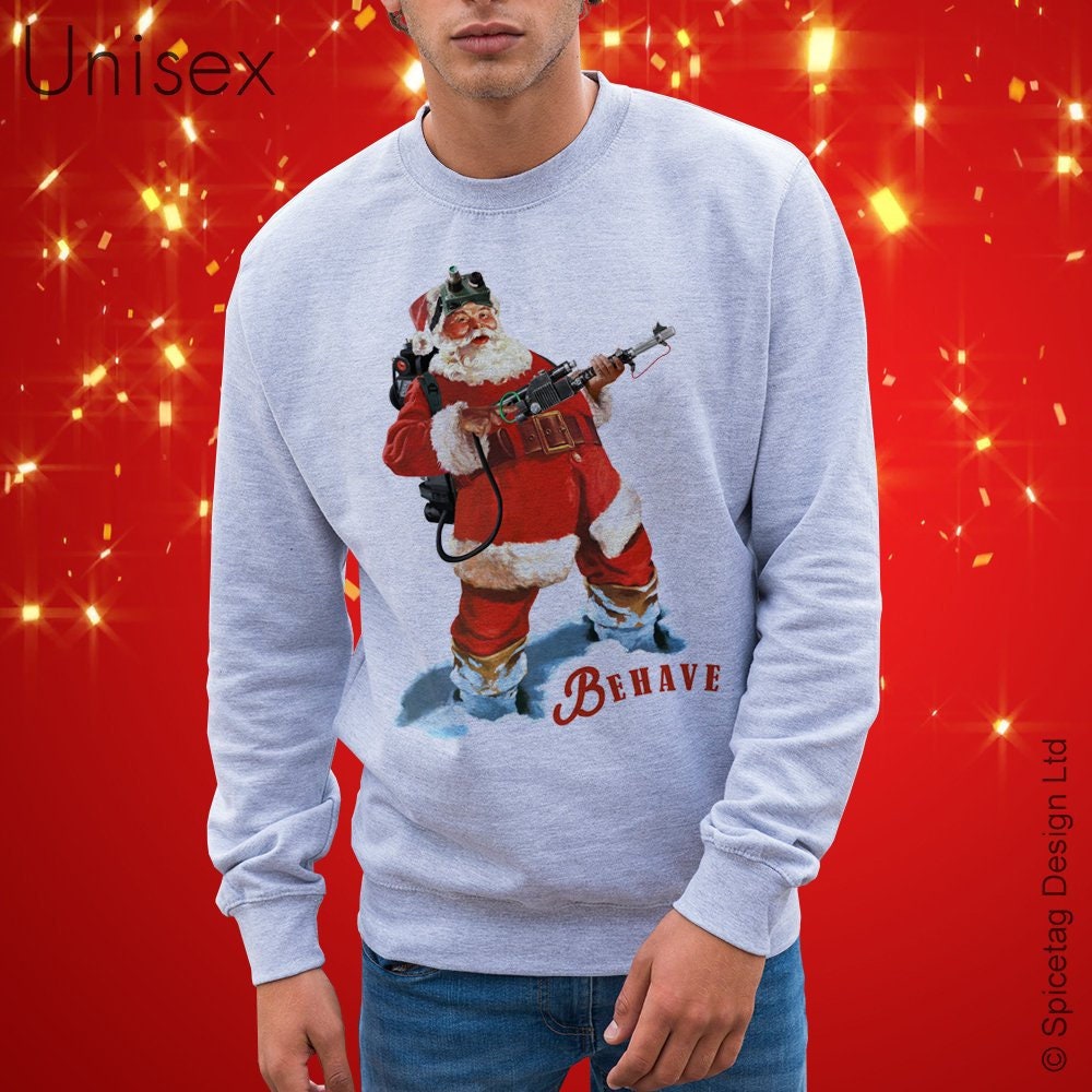 Gespenst Jäger Weihnachten Pullover Xmas Santa Claus Proton Pack Jumper Festliche St. Nick Waffen Oben Retro-Karte Sweatshirt Jahreszeiten Grüße Gespenst Jäger Weihnachten Pullover Xmas Santa Claus Proton Pack Jumper Festliche St. Nick Waffen Oben Retro-Karte Sweatshirt Jahreszeiten Grüße von Spicetag