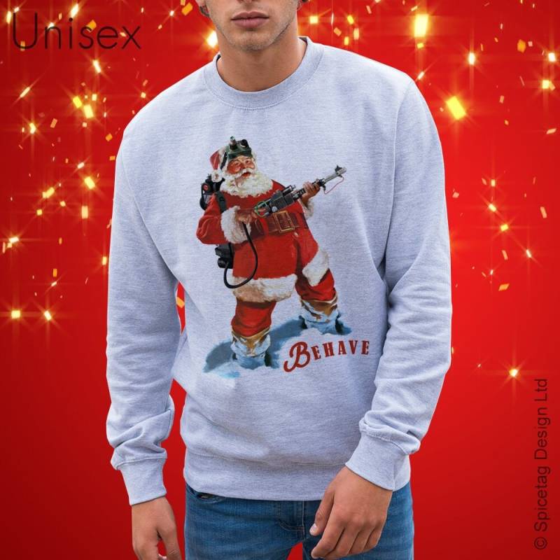 Gespenst Jäger Weihnachten Pullover Xmas Santa Claus Proton Pack Jumper Festliche St. Nick Waffen Oben Retro-Karte Sweatshirt Jahreszeiten Grüße Gespenst Jäger Weihnachten Pullover Xmas Santa Claus Proton Pack Jumper Festliche St. Nick Waffen Oben Retro-Karte Sweatshirt Jahreszeiten Grüße von Spicetag
