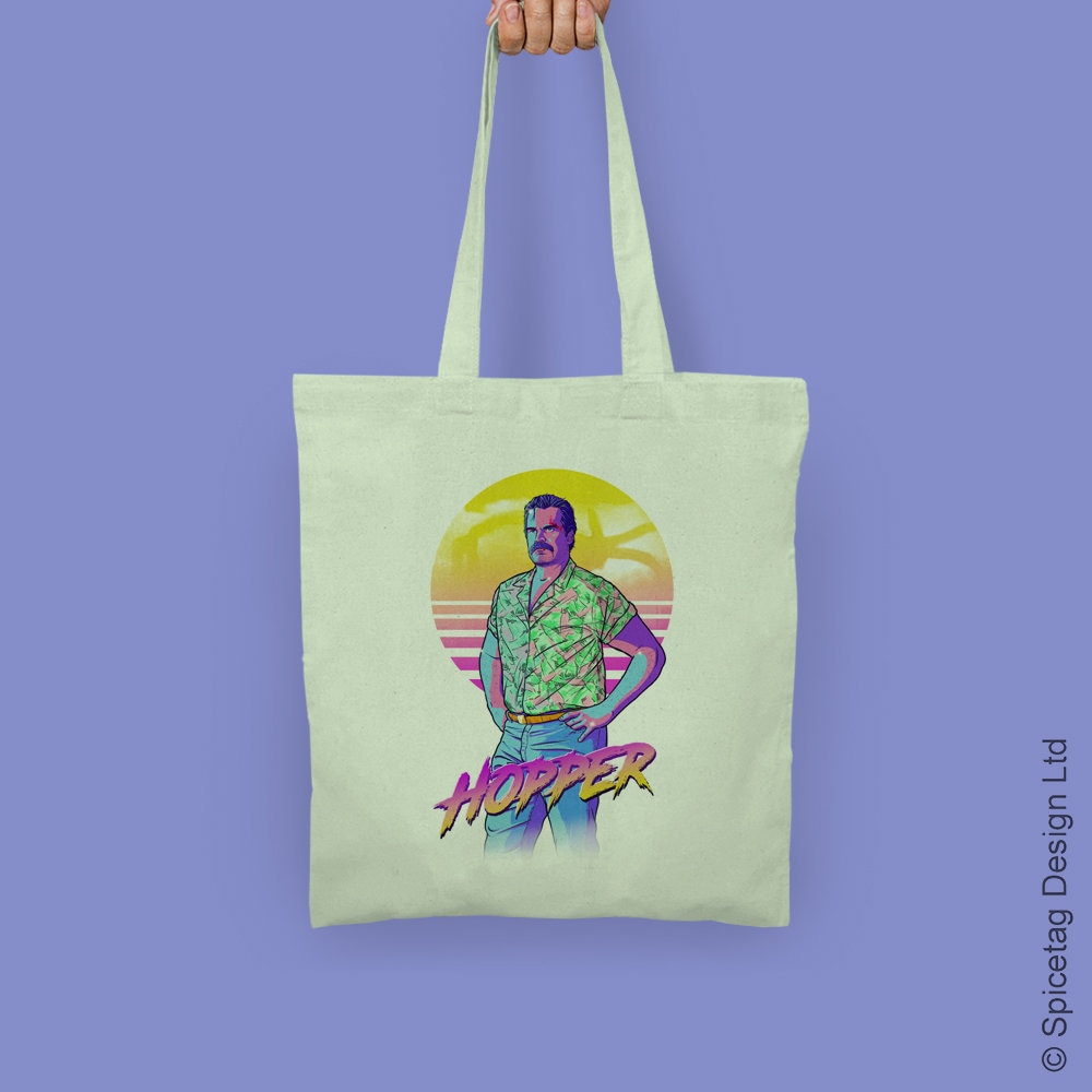 Hopper Tote Bag Mint Retro 80Er Jahre 11 Weekender Elf Clutch Waffel Träger Tv-Show Nerdy Geeky 3 4 Hop-Männer Männer Frauen Auf Den Kopf Gestellt von Spicetag