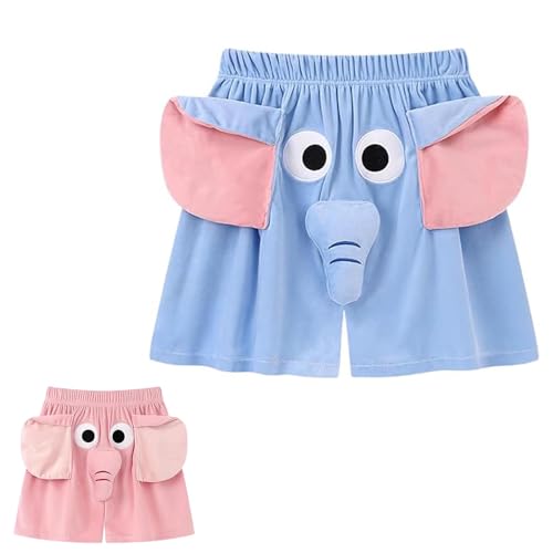 Elefantenrüssel Pyjamahose Herren, Elefanten Pyjamahose Herren Lustige Elefanten Pyjamahose für Herren, Cartoon Elefantenhose (Blaue kurze Hosen, M) von Spida Mount