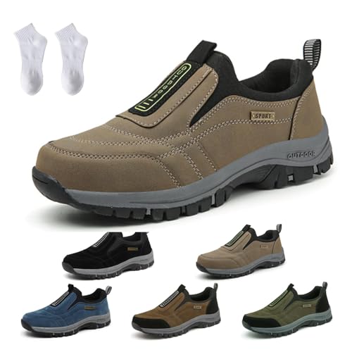 Hatme Orthopädische Wanderschuhe Herren-Sportschuhe, atmungsaktive Freizeitschuhe, rutschfeste Schuhe, Hatme Orthopaedic Shoes (Khaki, Erwachsene, Herren, 44, Numerisch, EU Schuhgrößensystem, M) von Spida Mount