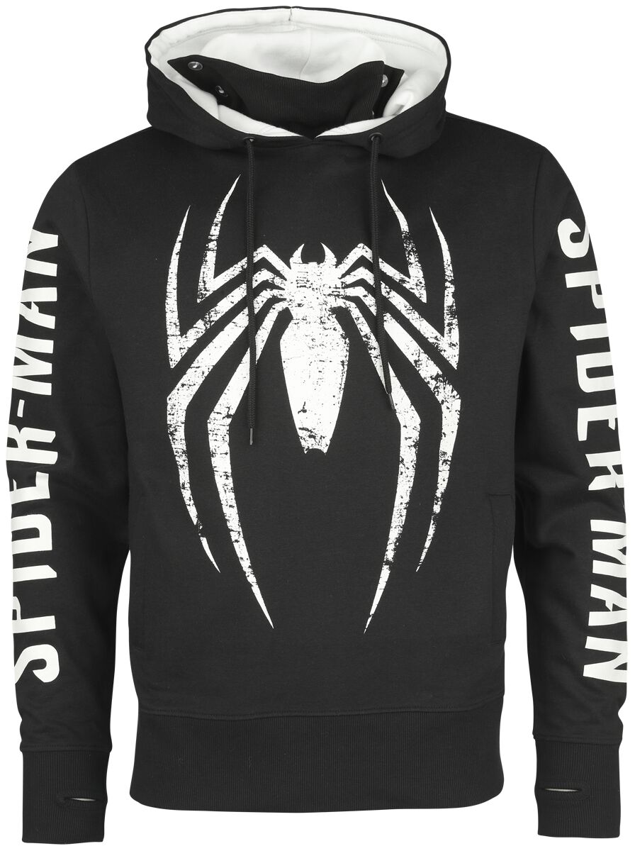 Spider-Man Game Logo Kapuzenpullover schwarz grau in M von Spider-Man