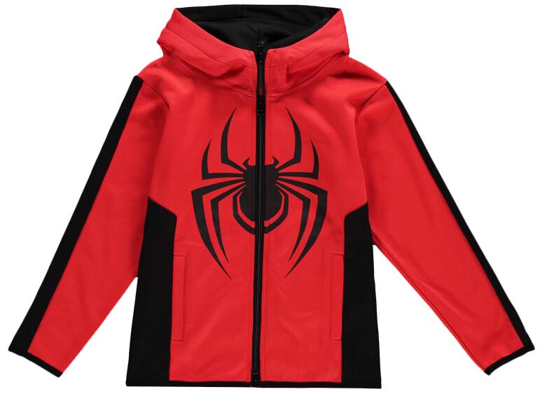 Spider-Man Kids - Miles Morales Kapuzenjacke rot in 122/128 von Spider-Man