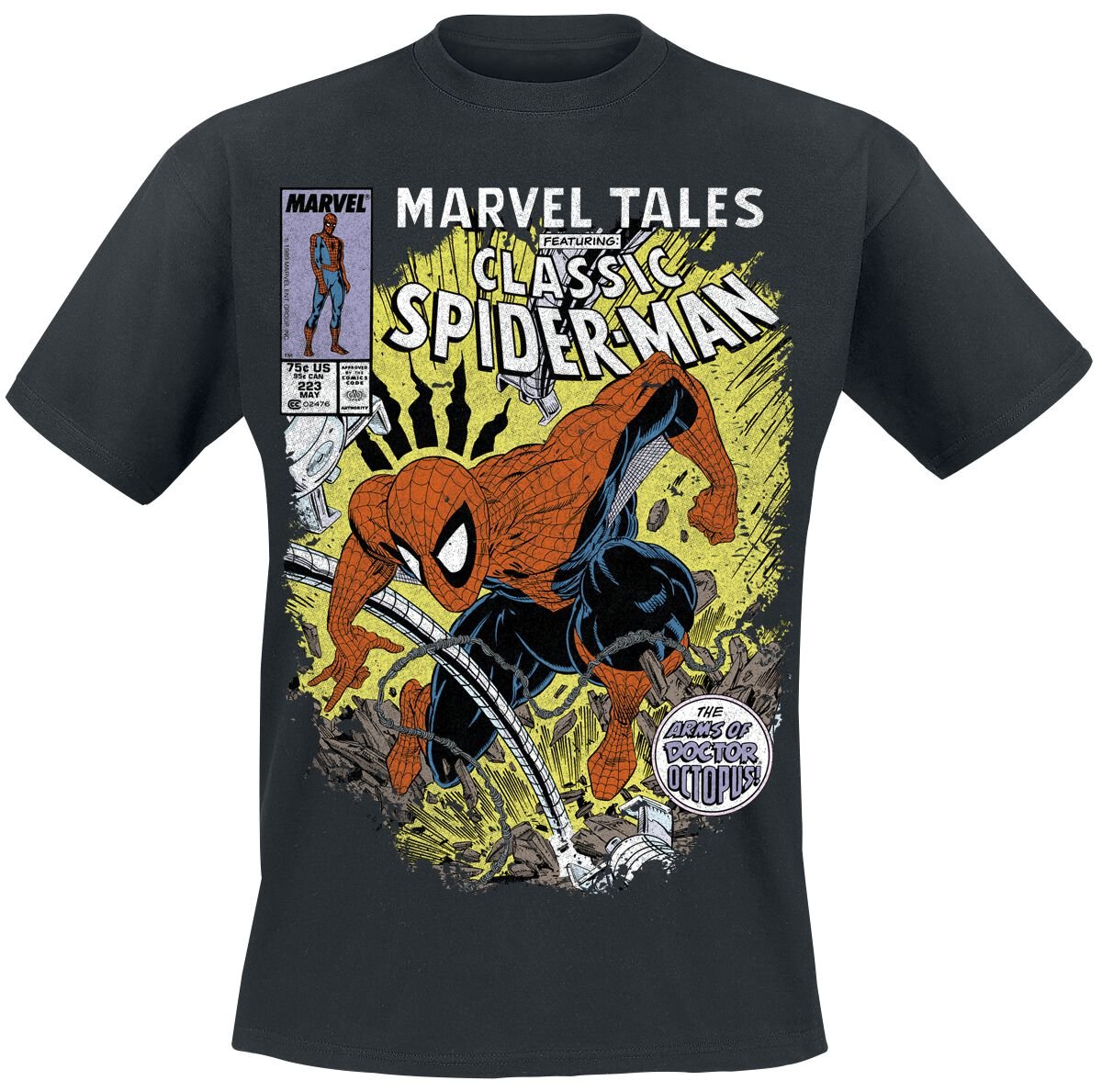 Spider-Man - Marvel T-Shirt - Comic Battle - 3XL bis 4XL - für Männer - Größe 4XL - schwarz  - Lizenzierter Fanartikel von Spider-Man